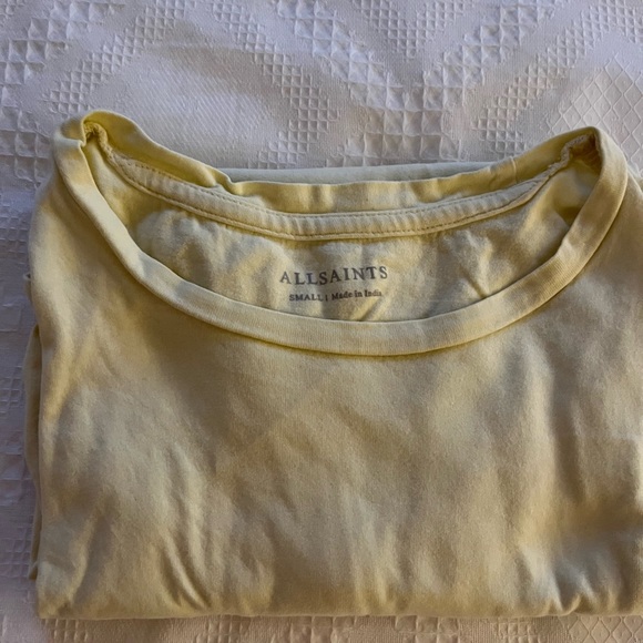 Men’s Yellow Allsaints T Shirt - Picture 2 of 2